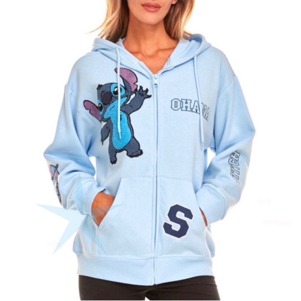 Disney Lilo & Stitch ‘Ohana’ Embroidered Zip Up Hoodie 🦋